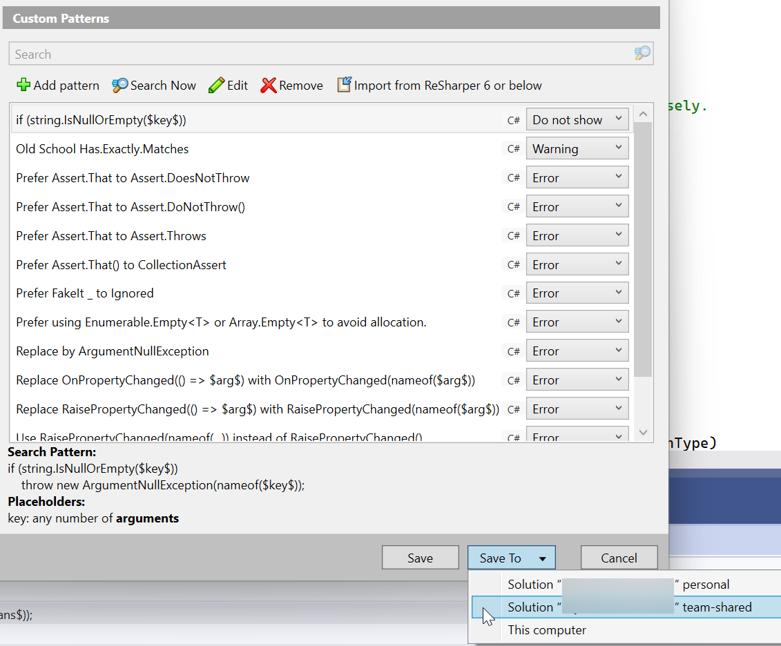 Custom Pattern Save To Team Shared