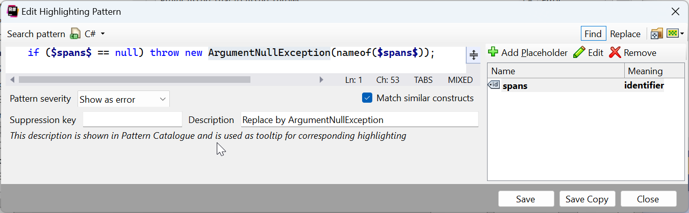 ReSharper Edit Highlighting Pattern