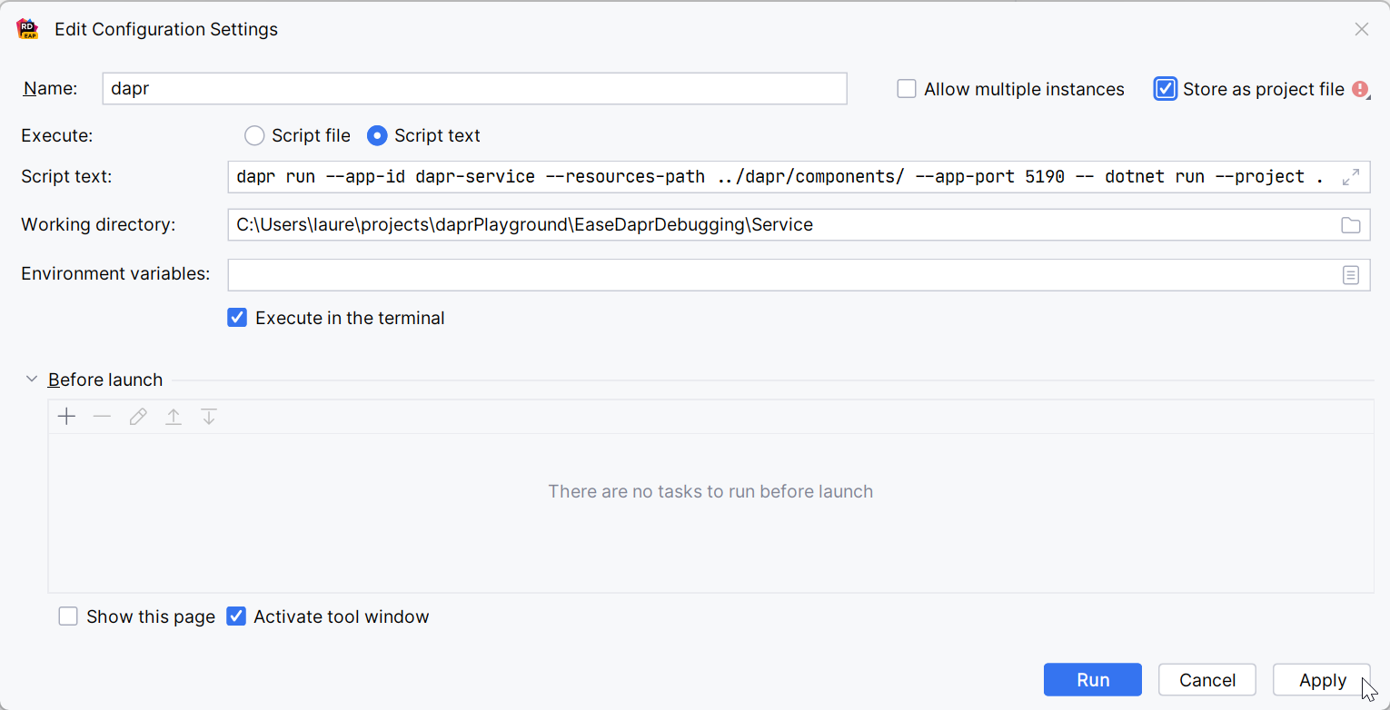 Rider Dapr ScriptText